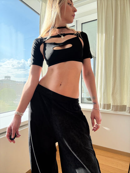 Black Washed Oversized Dance Pants