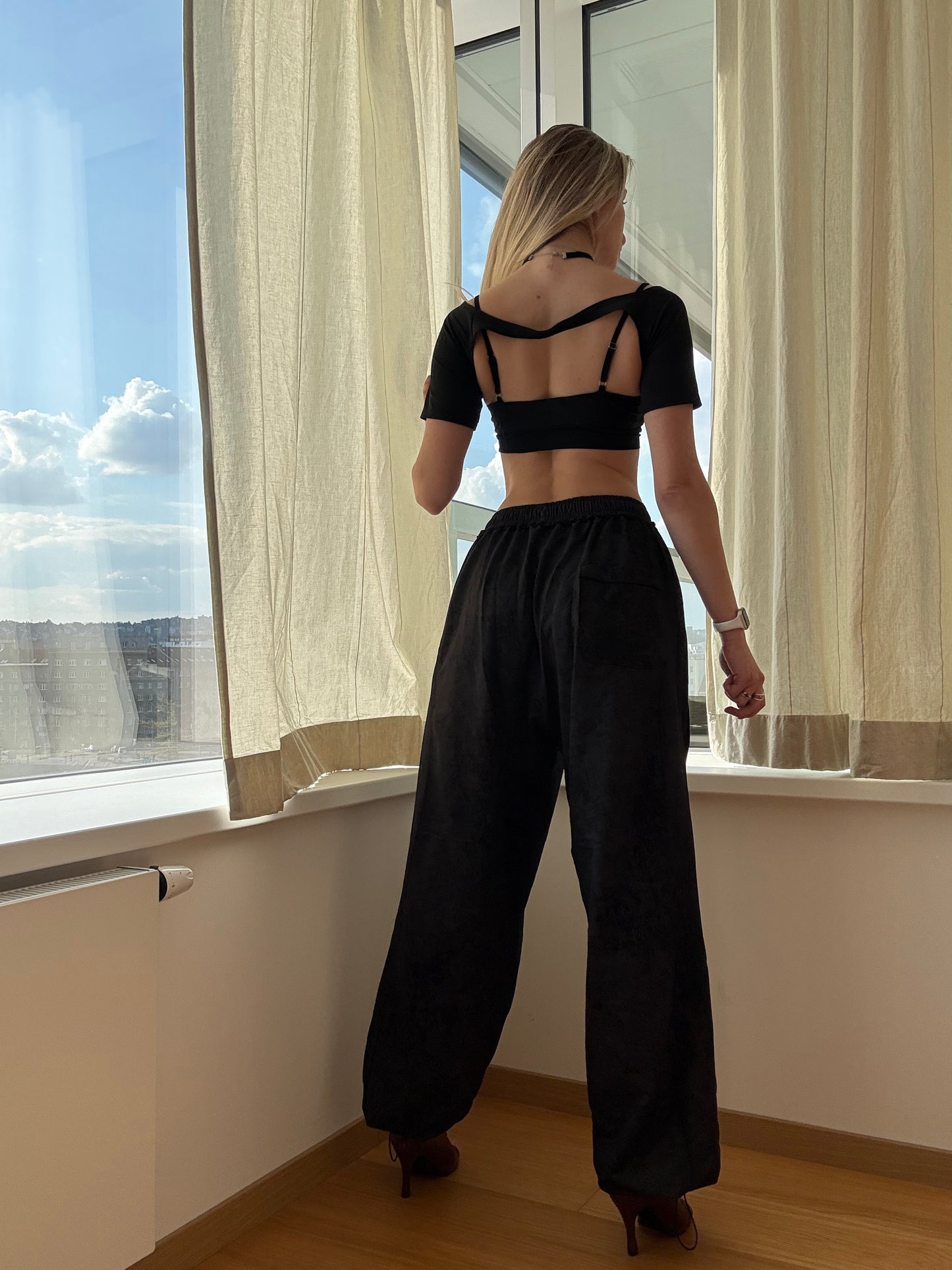 Black Washed Oversized Dance Pants