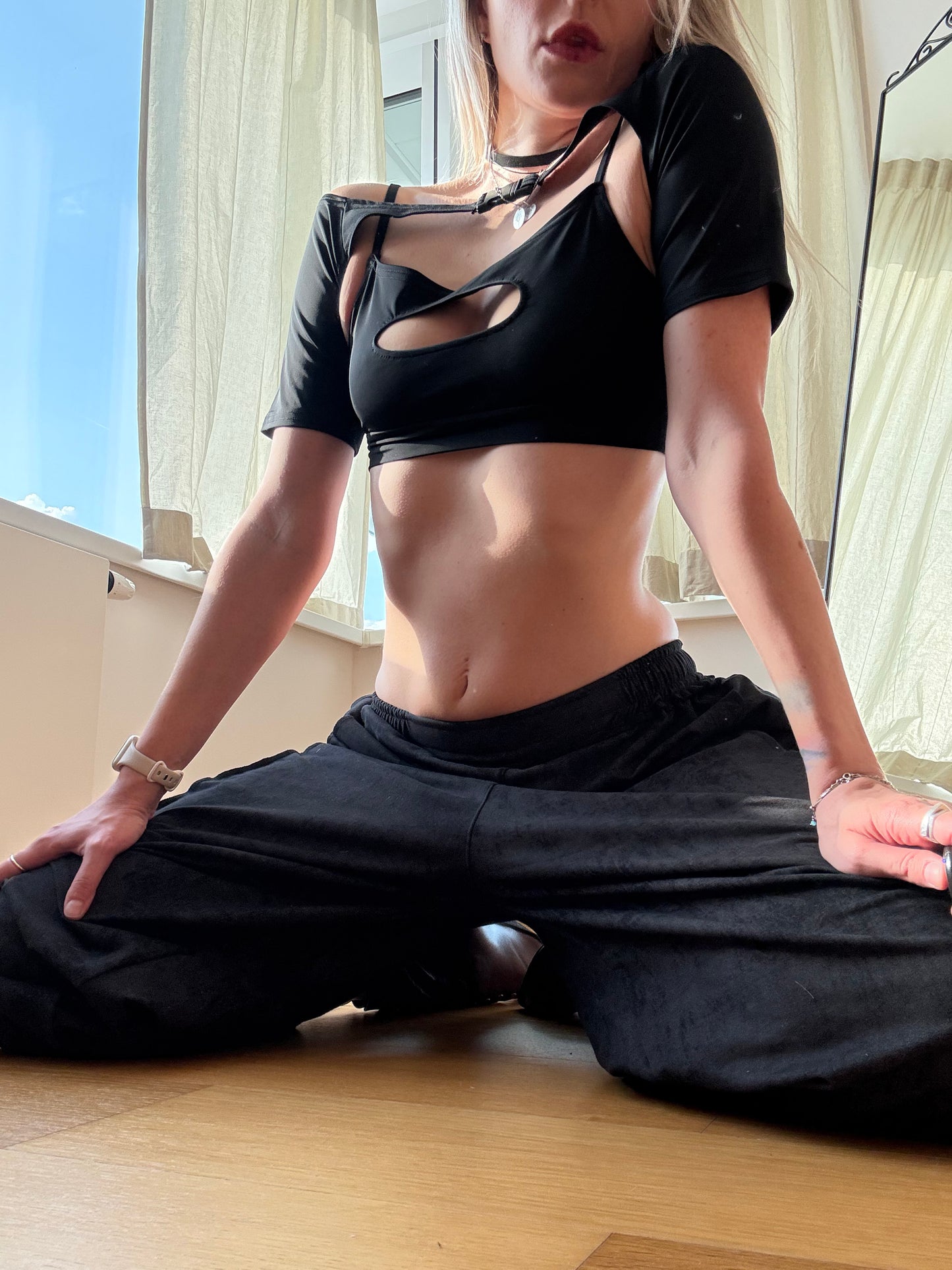 Black Washed Oversized Dance Pants