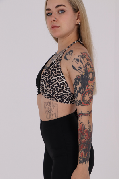 Black Leopard Ring Bralette Top