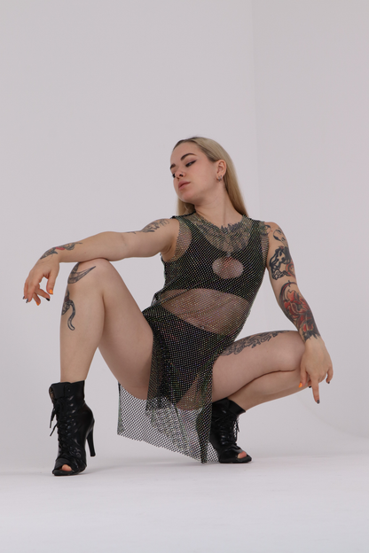 Crystal Rhinestone Tunic Dress