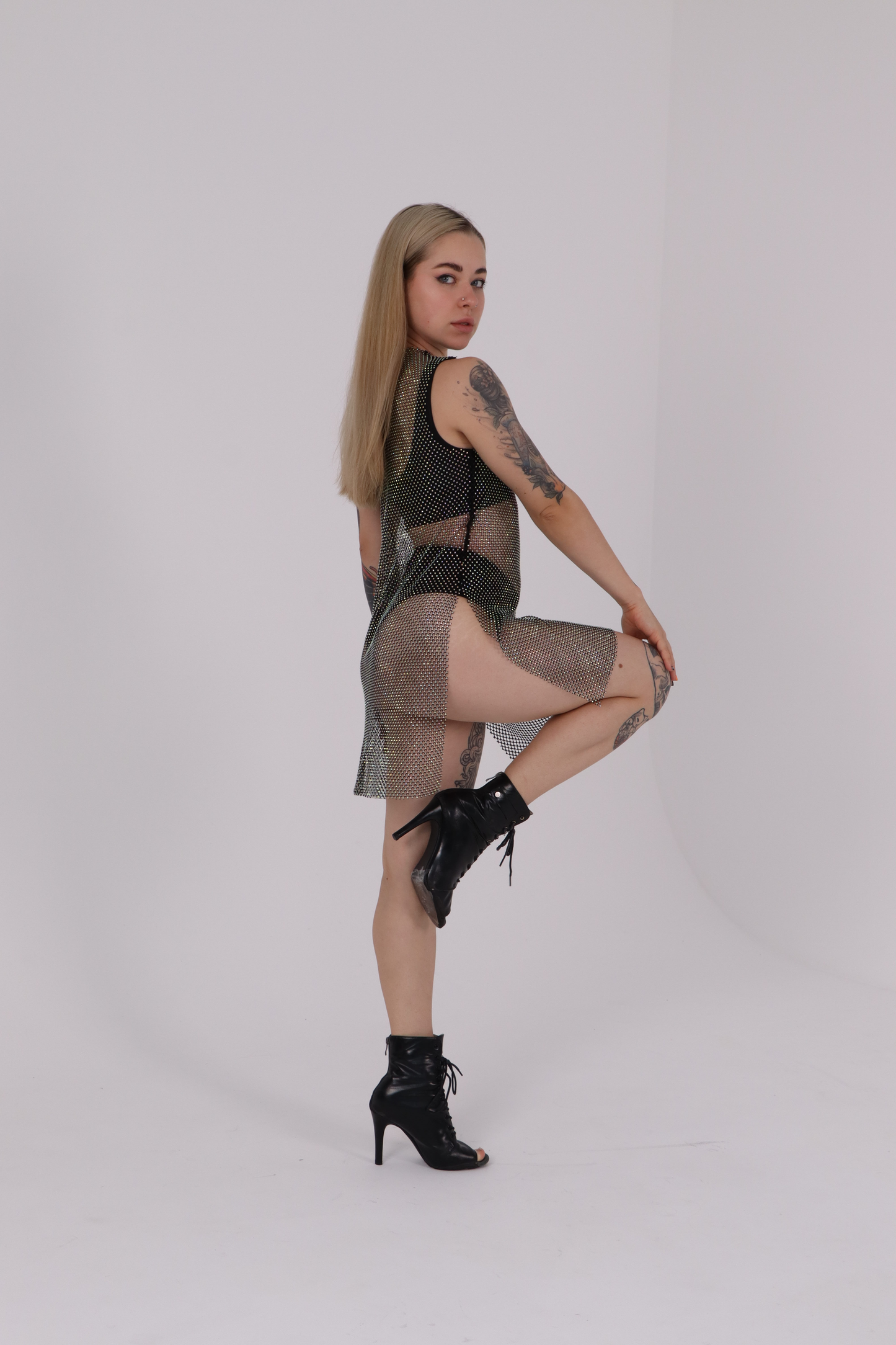 Crystal Rhinestone Tunic Dress