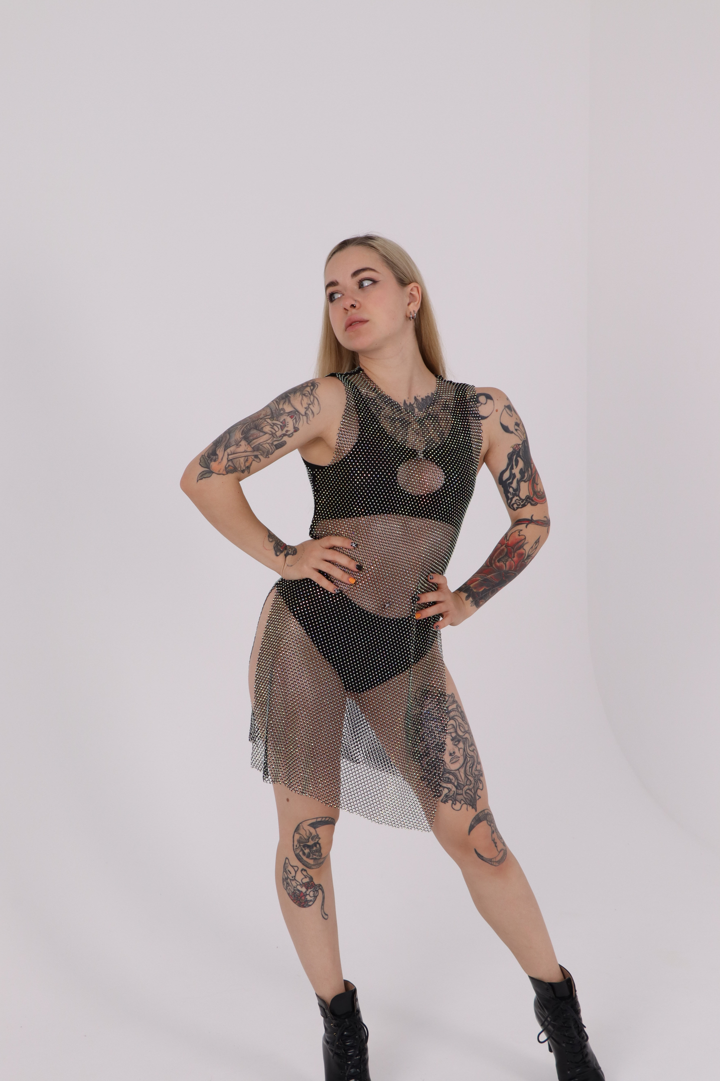 Crystal Rhinestone Tunic Dress