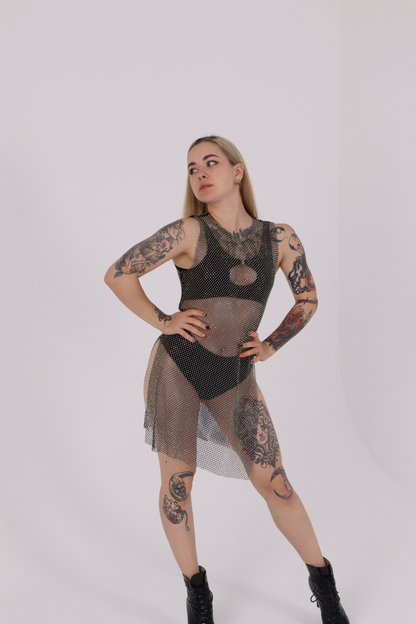 Crystal Rhinestone Tunic Dress