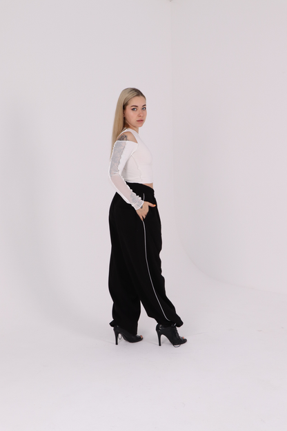 Black Hip Hop Wide Leg Pants