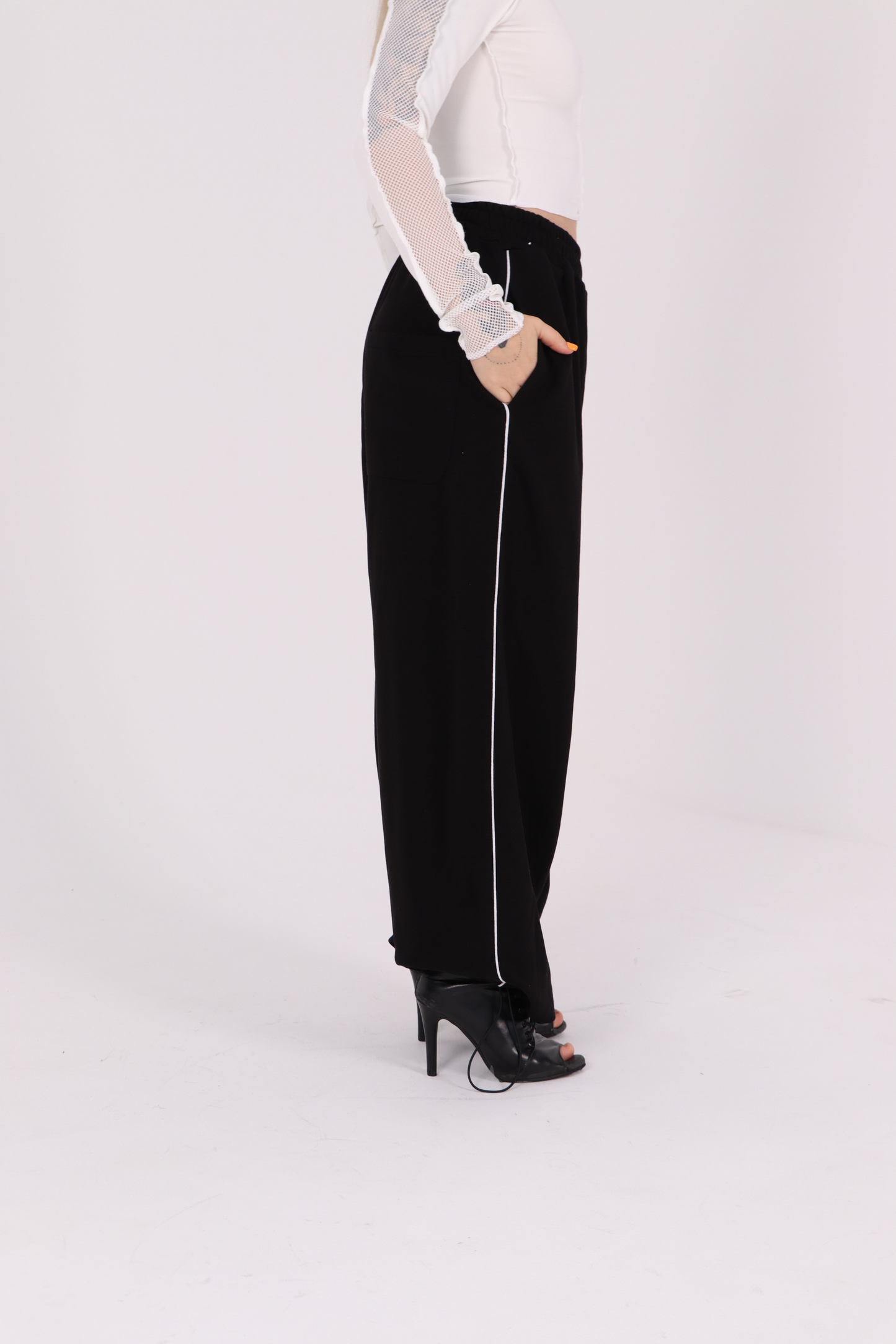 Black Hip Hop Wide Leg Pants