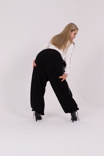 Black Hip Hop Wide Leg Pants