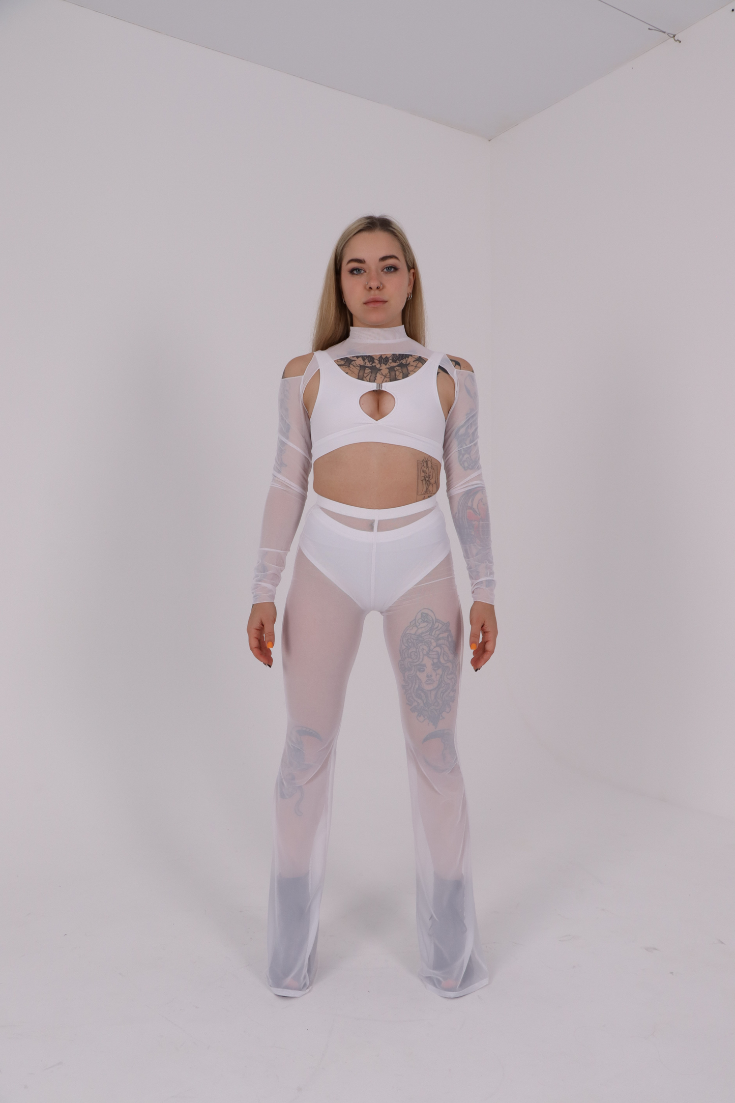 White Mesh Shrug Bolero