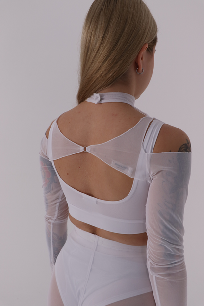 White Mesh Shrug Bolero