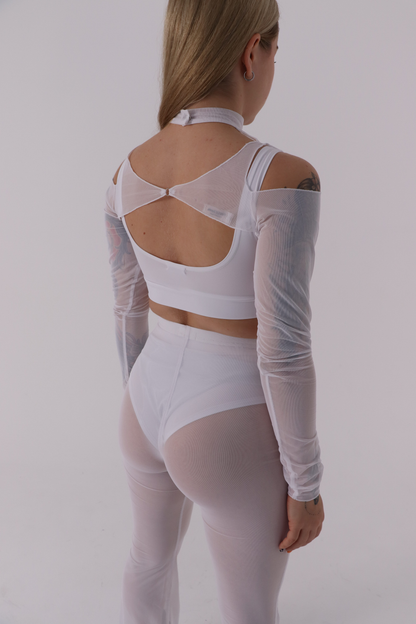 White Mesh Shrug Bolero
