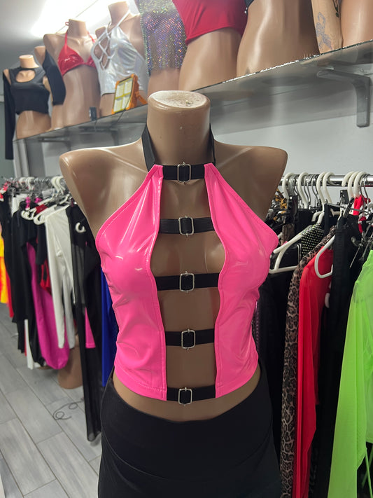 Pink Latex Corset Top