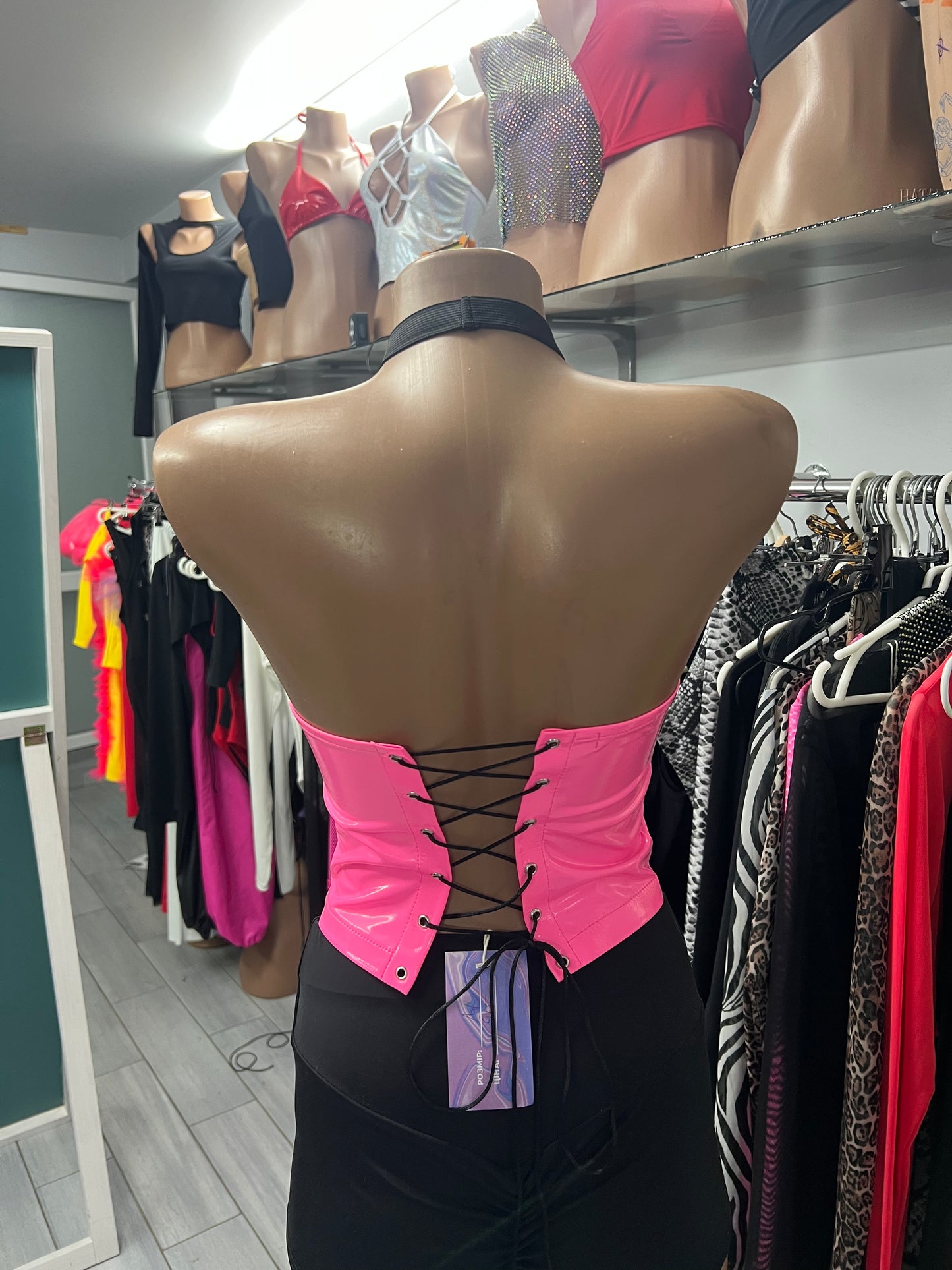 Pink Latex Corset Top