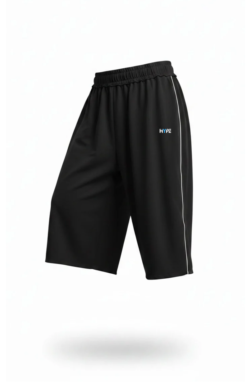 HYPE Black Oversize Shorts