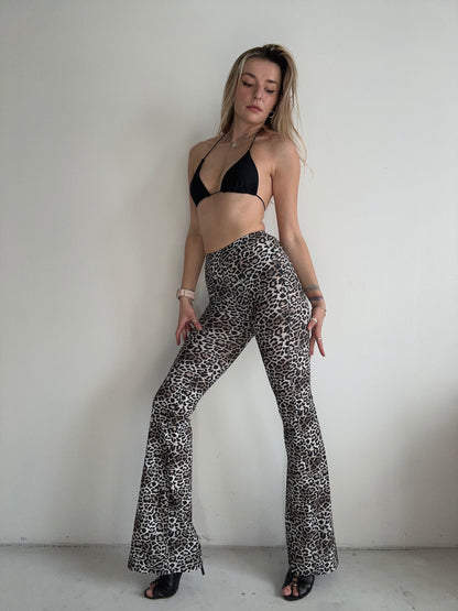Leopard Print Flared Pants