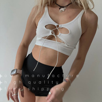 White Knit Bralette Crop Top