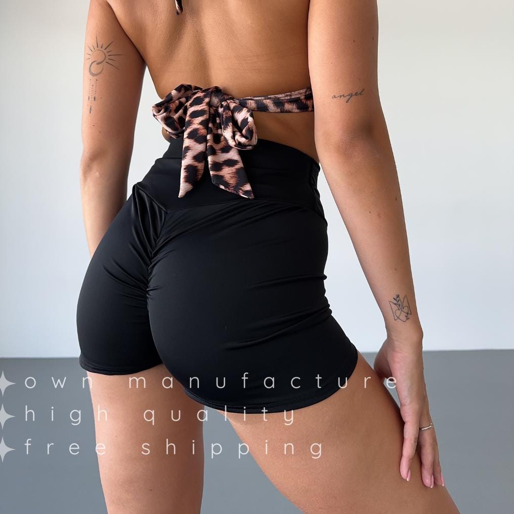 Black Ruffled Booty Shorts