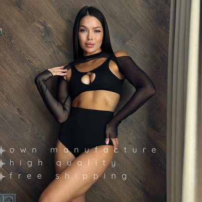 Black Mesh Ring Back Bolero