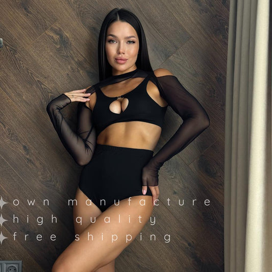 Black Mesh Ring Back Bolero