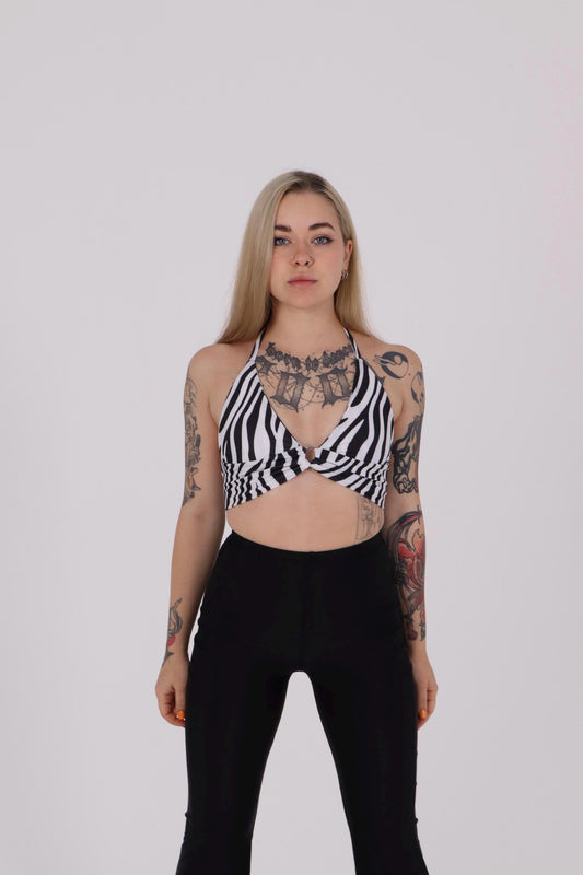 Zebra Ring Halter Top